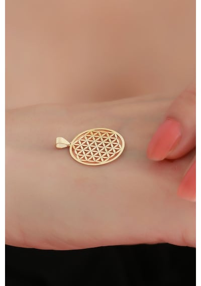 Bayar Gold 14 Ayar Altın Yaşam Çiçeği Kolye Ucu 1,7 Cm Sarı Altın