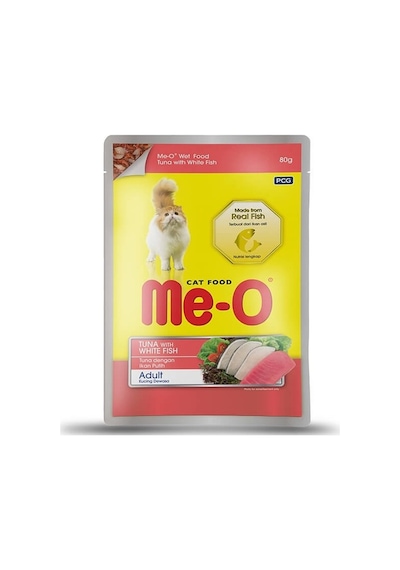 Me-O Ton Balık ve Beyaz Balıklı Konserve Yetişkin Kedi Maması 80 G