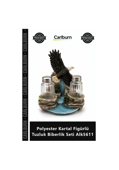 Özel Üretim Dekoratif Mutfak Hediyelik Eşya Şık Polyester Kartal Figürlü Tuzluk Biberlik Seti Alk561 Diğer
