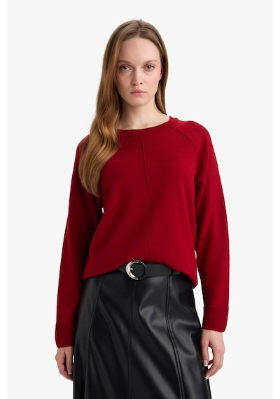Defacto Yün Karışımlı Regular Fit Bisiklet Yaka Triko Tunik G5867ax25wnrd344 Kırmızı-rd344