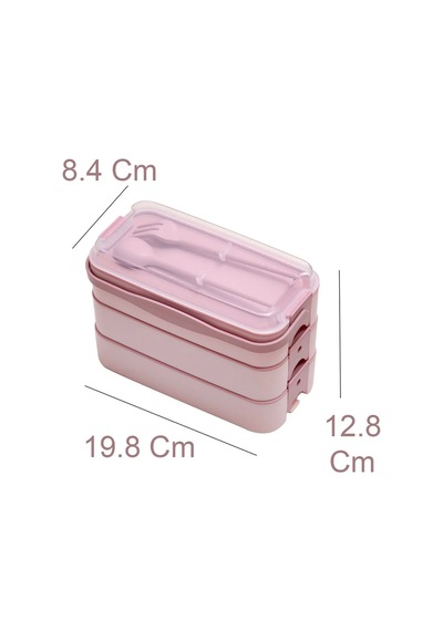 Kapris Pembe 3 Katlı Beslenme Kutusu Yemek Taşıma Kabı Sefer Tası
