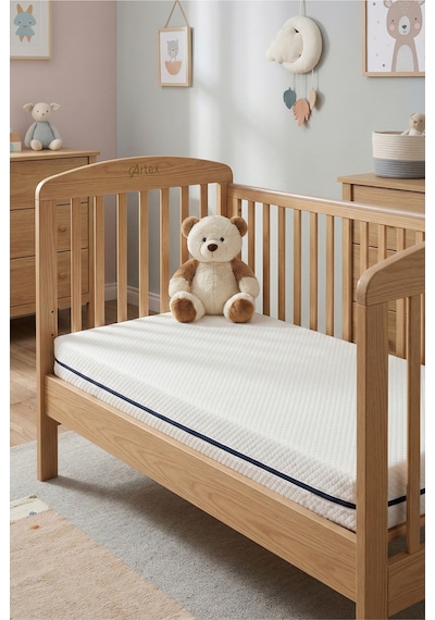 10Cm Süngerli Bebek Çocuk Beşik Yatağı  60x120 Yıkanabilir Kılıflı Park Yatak Oyun Parkı