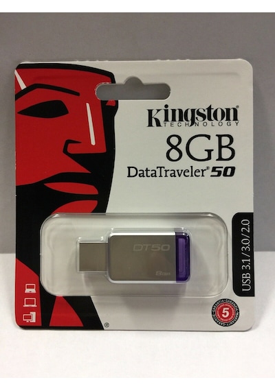 Kingston DataTraveler 50 DT50 8 GB Usb 3.1 Flash Bellek