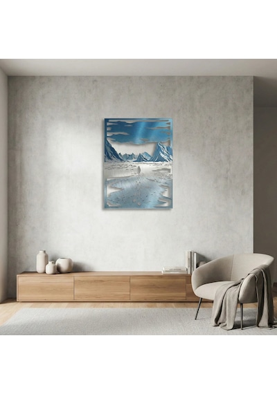 Sessiz Yolculuk Nihilist Penguen Ve Buzullar - Metal Tablo 68 X 90 Cm Çok Renkli