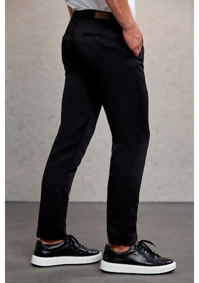 Hatemoğlu Siyah D. Slim Fit Desenli Yandan Cep Kanvas Pantolon Siyah Hatemoğlu Siyah D. Slim Fit Desenli Yandan Cep Kanvas Pantolon Siyah