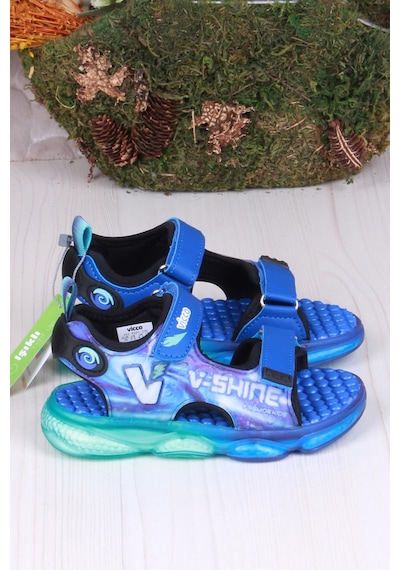Vicco 332.b25y.255 Felipe Saks Mavi Rahat Esnek Işıklı Erkek Çocuk Sandalet Saks