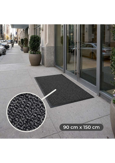 Aquila Kir ve Nem Tutucu Kapı Önü Temizlik Paspası Antrasit 90 x 150 cm
