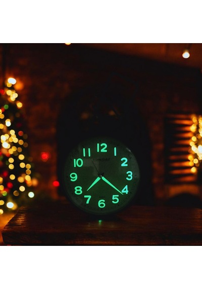 Fosforlu Kabartma Rakam Küçük Çocuk Odası Yeşil Duvar Saati Çap 22 Cm Yeşil