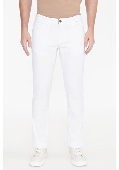 Ac&co Erkek Beyaz 360 Derece Her Yöne Esneyen Rahat Slim Fit Pantolon