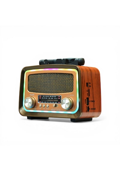 Rt-730a Nostalji Mini Fenerli Radyo,bluetooth Özellikli Ledli Nostaljik Radyo