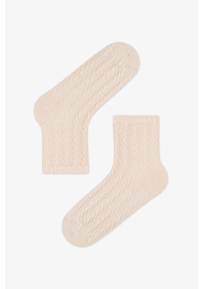 Penti Geometric Jacquard 5li Soket Çorap Kahve