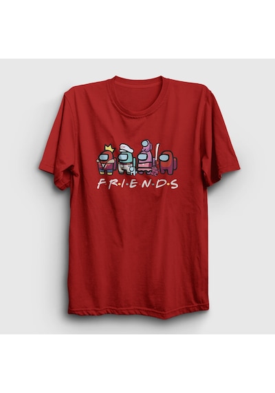 Presmono Unisex Friends Among Us T-shirt Kırmızı