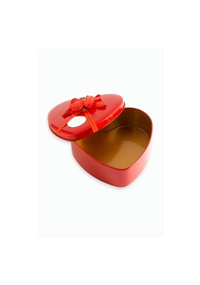 Gld-spt- Kalp Boş Kırmızı Metal Kutu 16 Cm - Kırmızı