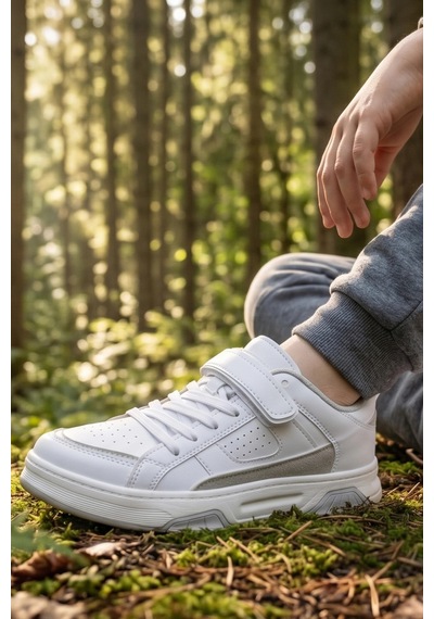 In Step Urban Ranger: Şehir-okul Kaşifi Cırtlı Beyaz Unısex Sneaker