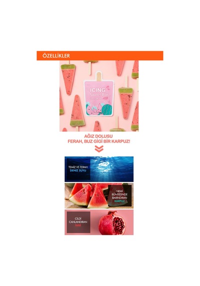 Missha A'PIEU Icing Sweet Bar Sheet Mask Karpuz Özlü Nemlendirici Maske - Watermelon