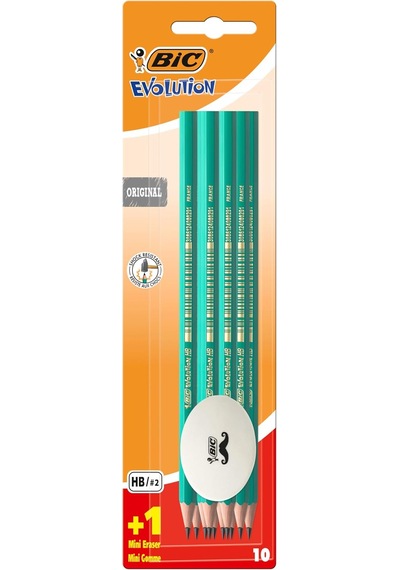 Evolution Hb Kurşun Kalem Ve Silgi Seti, 10 Hb Uçlu Kurşun Kalem Ve 1 Silgi