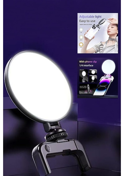 Şarjlı Led Selfie Video Kamera Işığı Tripod Uyumlu Ve Mandallı 30