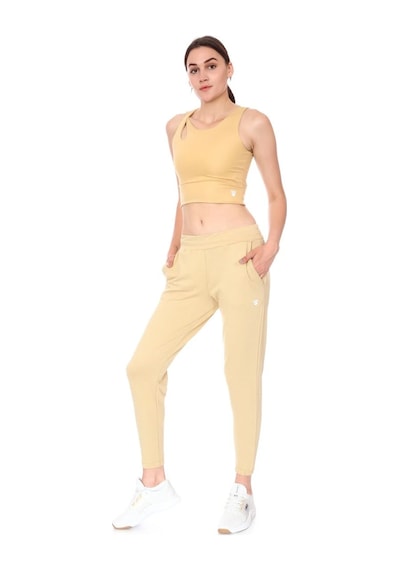 Sportive Wide Sweat Kadın Bej Günlük Stil Eşofman Altı 712108-bej Siyah