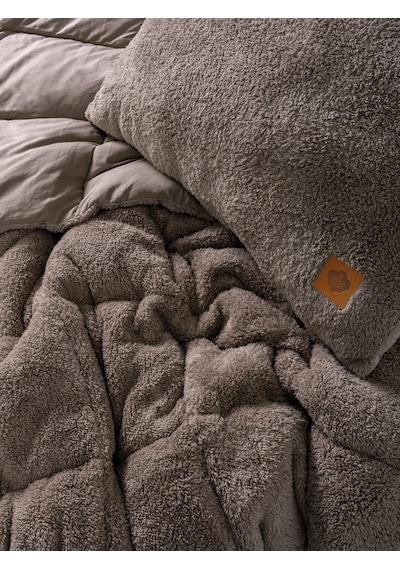 Cotton Box Tek Kişilik Peluş Yorgan Seti Bej 155x215 Cm
