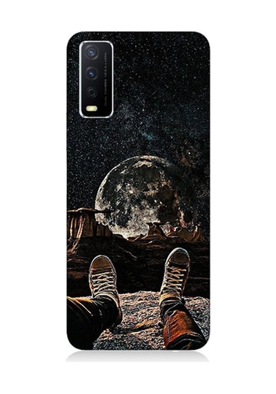 Vivo Y11s Uyumlu Yıldızlı Bir Gece Ve Ay Desenli Silikon Kılıf