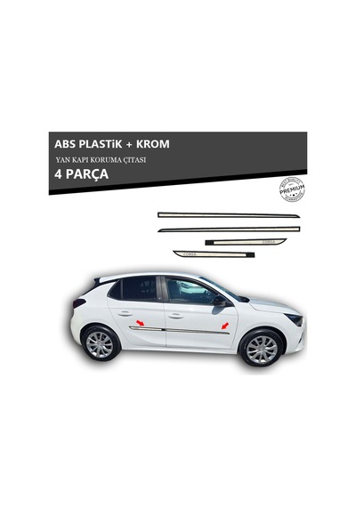 Opel Corsa E Yan Kapı Koruma Çıtası Plastik + Krom
