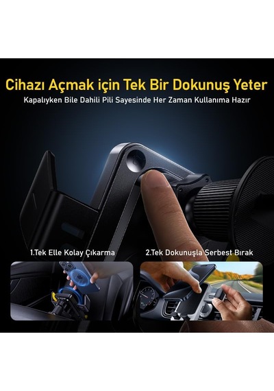Superauto 65w Araç İçi Şarjı, 15w Şarj Aleti Handsfree Telefon Tutucu