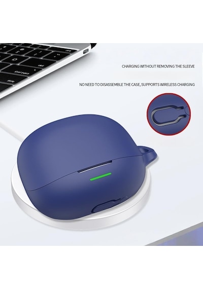 Caseonn Qcy Melobuds N65 Kılıf Askı Aparatlı Mat Silikon Beyaz