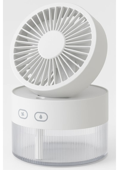 Vantilatör Masaüstü Şarjlı Portatif Hava Soğutucu Işıklı Su Spreyli Katlanır Başlıklı Usb Mini Fan