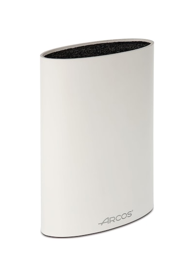Arcos Oval Bıçak Koruyucu 20 Cm&apos E Kadar. Termoplastik Kauçuktan Üretilmiş Modern Tasarım Bıçak Bloğu. 220x160x65 Mm. Beyaz Renk Acı Kahverengi