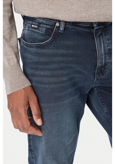 Boss Pamuklu Slim Fit Düz Paça Jeans Erkek Kot Pantolon 50568841 411 Lacivert
