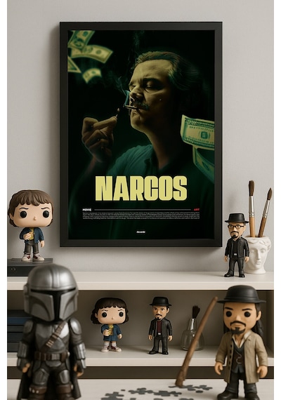 Narcos Siyah Ahşap Çerçeveli Poster, Dizi Duvar Tablosu
