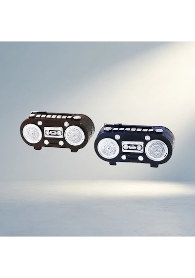 Dekoratif Vintage Radyo Biblo 5.5x11cm Renkli