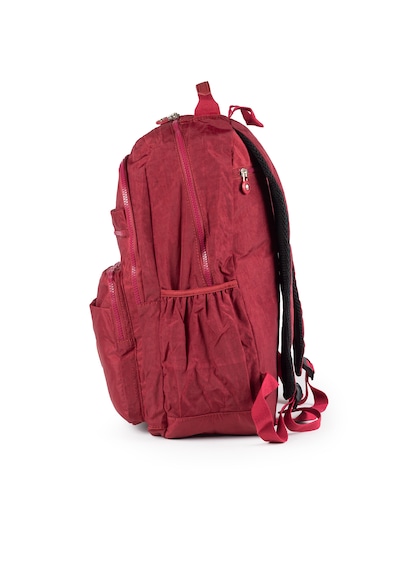 İmaks Büyük Boy 47 Cm Krinkıl Su Geçirmez Hafif Çok Gözlü Spor, Seyahat, Okul, Laptop Sırt Çantası 9-1b Kırmızı