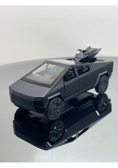 Tesla Cyber Truck 1:32 Ölçek Metal Çek Bırak 12 Cm Oyuncak Araba - Siyah