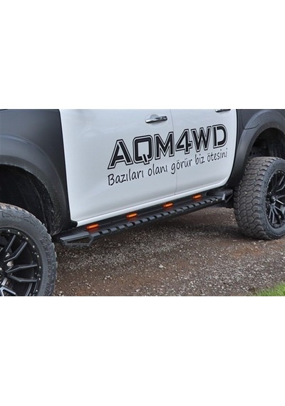 Işıklı Çelik Yan Basamak Off-road Çelik Basamak Demir Aqm-m30