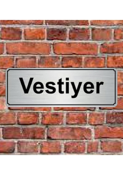 10X20 Cm Vestiyer Yazılı Metal Yönlendirme Levhası