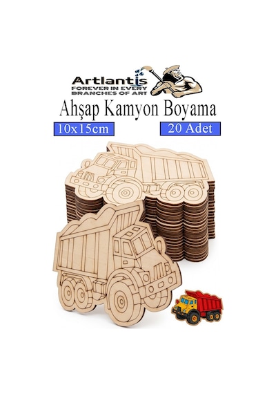 Ahşap Boyama Araçlar 20 Adet 10x15cm Taşıtlar Boyama Figürü Etkinlik Çoçuk Gelişim Motor Beceri Kreş Anasınıfı Mavi