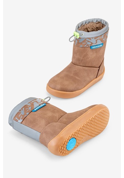 Hopfrög Rain Boots Kahverengi Meşe Suya Ve Soğuğa Dayanıklı Barefoot Çocuk Botu Kahverengi