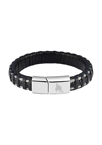 Zippo Leather Bracelet W Ssteel 20cm