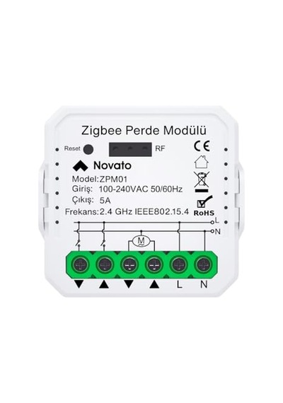 Tuya Mini Zigbee Perde Panjur Kontrol Rölesi Tuya, Smart Life, Home Assistant, Zigbee2mqtt Uyumlu