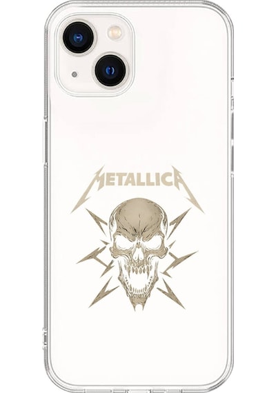 Apple Uyumlu iPhone 13 Mini Şeffaf Kılıf Metallica Tasarımlı