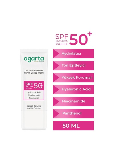 Tr Cilt Tonu Eşitleyici Renkli Güneş Kremi, Spf 50+, Hyaluronic Acid, Niacinakarın Bölgesi, Panthenol, 50 Ml