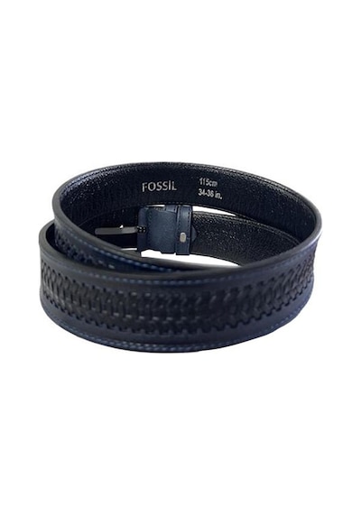 Fossil Lacivert Desenli Hakiki Deri Spor Erkek Kemeri 4cm-120cm Lacivert