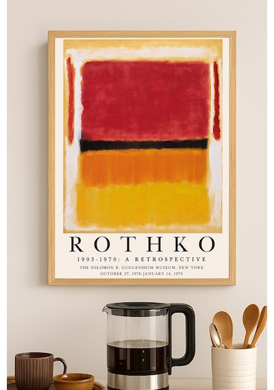 Rothko Doğal Ahşap Çerçeveli Poster, Dekoratif Sanatsal Duvar Tablosu