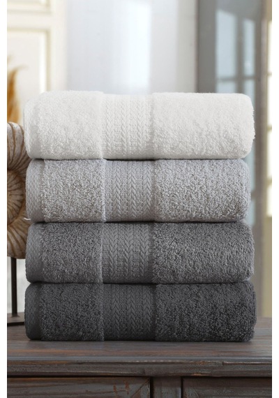 Eponj Home 4lü Havlu Seti Rainbow Gri 50x85cm Gri