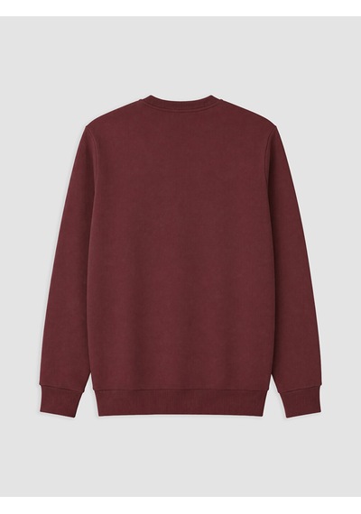 Lcwaıkıkı Classic Bordo Bisiklet Yaka Baskılı Erkek Sweatshirt