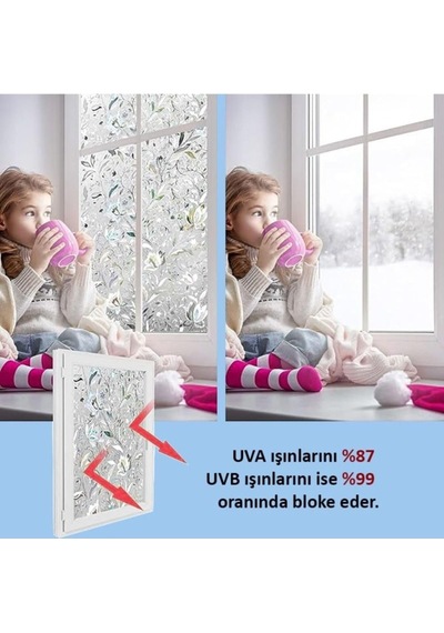 Demeya Cam Serisi Vitray Görünüm Için Kendinden Yapışkanlı Cam Kaplama Folyosu 5mx45cm Dmyala0903 Diğer