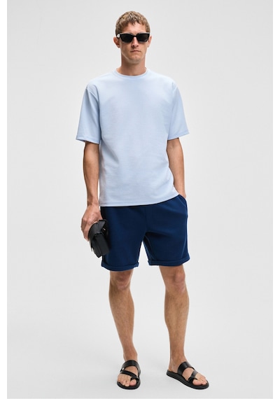 Grimelange YOURI Erkek Beli Lastikli Arka Tek Cepli Relaxed Fit Lacivert Şort