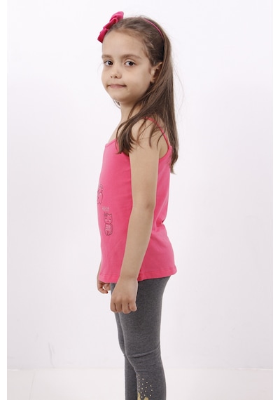 Toontoy Kids Toontoy Kız Çocuk Kedi Baskılı Atlet Fuşya