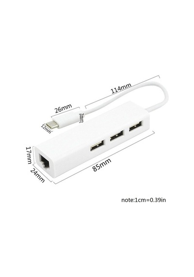 Usb-C 3.1 Type-C 3 Port Usb 3.0 Ve Rj45 Yüksek Hızlı Ethernet